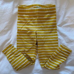 Mini Boden cotton leggings in yellow and white stripe